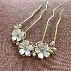 ヘアピン 卒園式 ママ パール 着物 髪飾り 謝恩会 春 結婚式 入園入学 新品