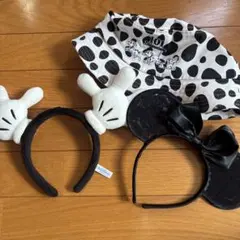 ミッキー耳カチューシャ2個と帽子セット