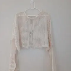 Kastane(カスタネ)　アイボリー リブ編みカーディガン