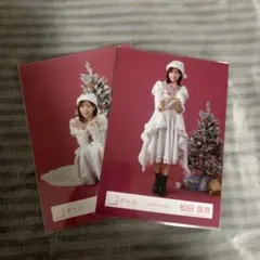 櫻坂46 生写真　2025年サンタ衣装　松田里奈　ヒキ座り