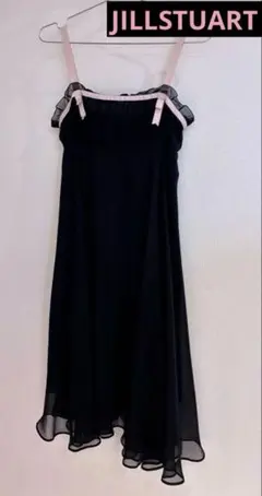 JILLSTUART ブラックシフォンパイピングAラインドレス