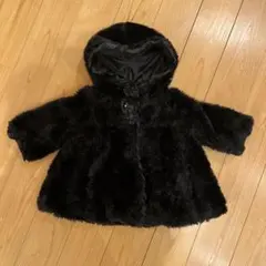 JILL STUART 黒 ファー フード付きコート90