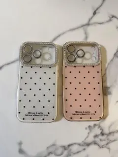 iPhone17Pro用ケース ドット柄 色違い2点セット