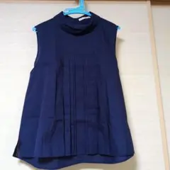 新品マルニ×ユニクロ　ネイビー プリーツ ノースリーブブラウス　XL