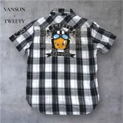 希少◆ VANSONバンソンルーニーテューンズ トゥイーティー チェックシャツのサムネイル