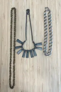 アンティーク ネックレス 3本セット まとめ売り アジアン エスニック シルバー