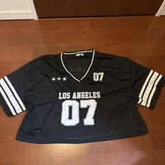 ORANGE KISSメッシュTシャツ ユニフォーム風　ブラック L
