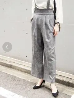 Spick&Span グレンチェックハイライズパンツ