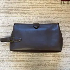 ダークブラウン レザー クラッチバッグ