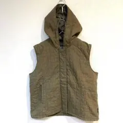 【コスビー】キルティングベスト フード付き フルジップ ドロスト付き L