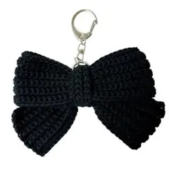 【黒】リボンキーホルダー　バックチャーム