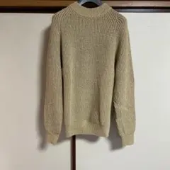 メンズ　UNIQLO イエローベージュ ニット　モックネックセーター M