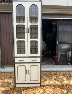 q154/bnit】昭和 レトロポップ イエロー 食器棚 アーチ 棚 棚