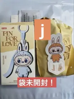 ラブブイニシャルJ labubu PIN FOR LOVE