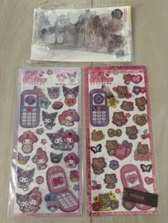 平成はっぴーフォン　マイメロ＆クロミ・日焼けキティ　ミニシール帳完成品