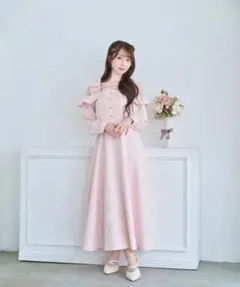 ロゼミューズ ワンピース cotton lace flare dress ピンク - メルカリ