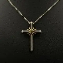 オールド　ティファニー ネックレス シグネチャー クロス コンビ　 K18YG