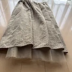 リステア　可愛い。チュール付きスカート　ベージュ　38 Mサイズ ペチコート付
