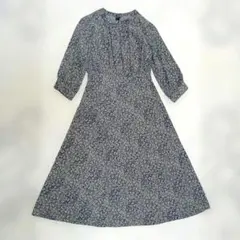 長袖ワンピース ネイビー サイズ36 花柄 RAMIRAL S ワンピース 春