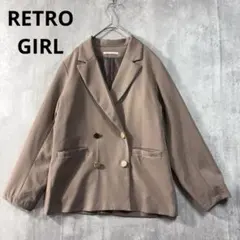 レトロガール ダブルテーラー　ジャケット　ブラウン　ゆったり　春秋冬のサムネイル
