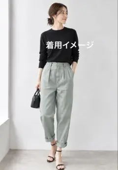 Spick & Span フェードカラーストレッチタックパンツ　ウエスト調整可