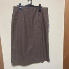 UNIQLO サイドボタンチェックラップスカート