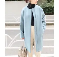 美品 シップス SUPER140ノーカラーショートコート 38Mサイズ - メルカリ