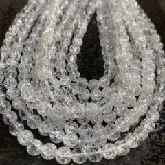 「C6057」7Aクリスタル水晶　クラック水晶　4mm 1連