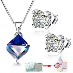 スワロフスキー  ピアス＆ シルバー 純銀 ペンダントアクセサリーセット