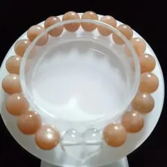 天然石 サンストーン ブレスレット 水晶ハートチャーム付き