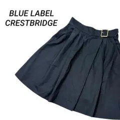 【美品】BLUE LABEL CRESTBRIDGE ベルト付きフレアスカート