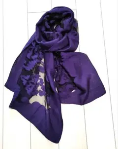 紫色 透け感 ストール　パープル　レース