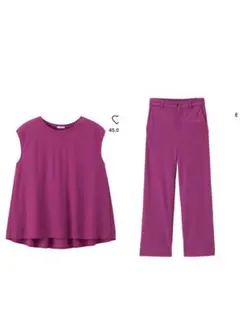 GU生産終了品カットソーストレートパンツ、AラインT(無敵セットアップ)サイズS