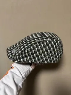 ウール混紡 チェック柄 ハンチング帽