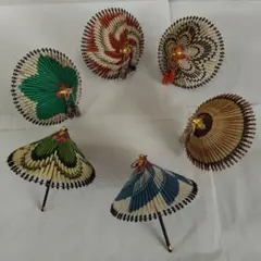 ミニチュア傘 6個セット 飾り物 和風 レトロ マルチカラー