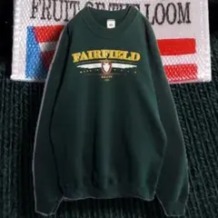 90s USA製 3D立体刺繍ロゴ ビンテージスウェット XL グリーン