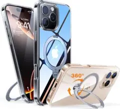 iPhone 16 Pro Max ケース スタンド 縦横両 リング マグネット
