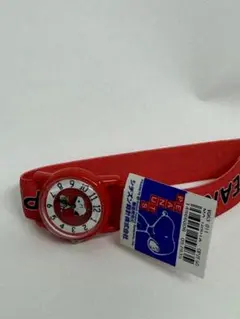 ジャンク品　電池切れ　PEANUTS スヌーピー 赤い時計