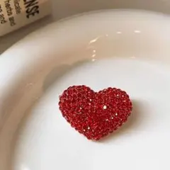 ハート ブローチ コサージュ キラキラ ビジュー アクセサリー スーツ