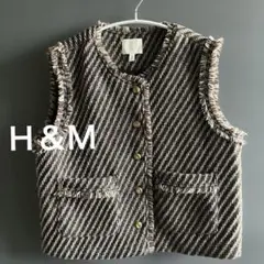 美品　H&M ストライプ柄 ベスト Mサイズ