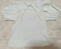 BREEZE【P-premier】フリル襟オフホワイトシャツ 130cm