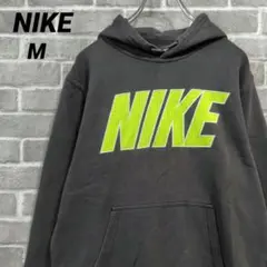 【NIKE】✔ ネオンロゴ スウェットパーカー チャコールグレー US古着