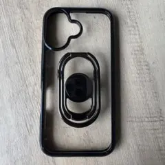 iPhone 16 用 ケース カード収納 背面ポケット リング付き