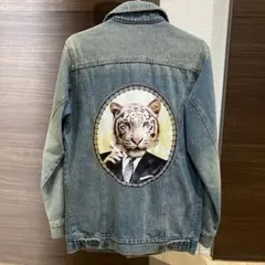 ジージャン　デニムジャケット　トラ　フリーサイズ　レディース