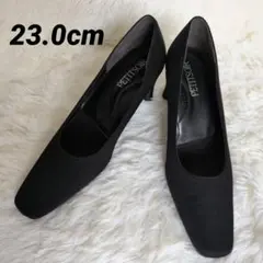【未使用級】プチソワール フォーマルパンプス 23cm 黒 冠婚葬祭 日本製のサムネイル
