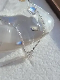 美品★4℃ K10 WG ジルコニア ネックレス ペンダント ゴールド