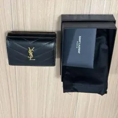 SAINT LAURENT ブラック 三つ折り財布　値段交渉◯