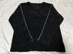 NUMERALS プリーツ加工 長袖カットソー ブラック L