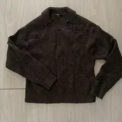 UNIQLO:C 襟付きニット ポロセーター カーキ