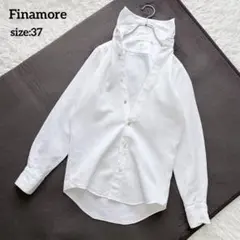 Finamore フィナモレ ホリゾンタルカラーシャツ コットン ホワイト37のサムネイル